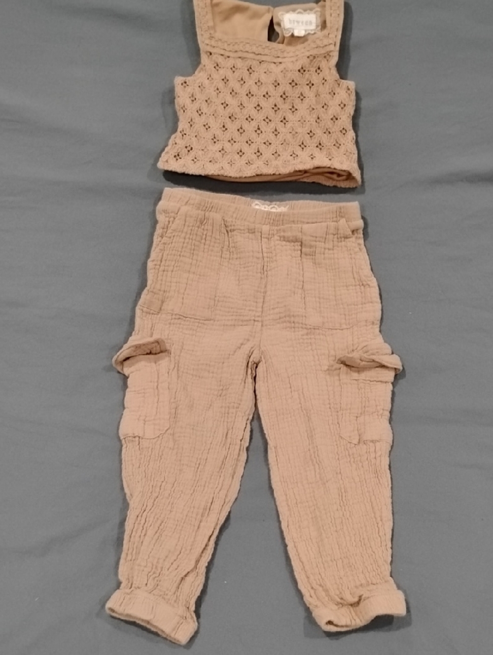 btween Beige Crochet Tank Top